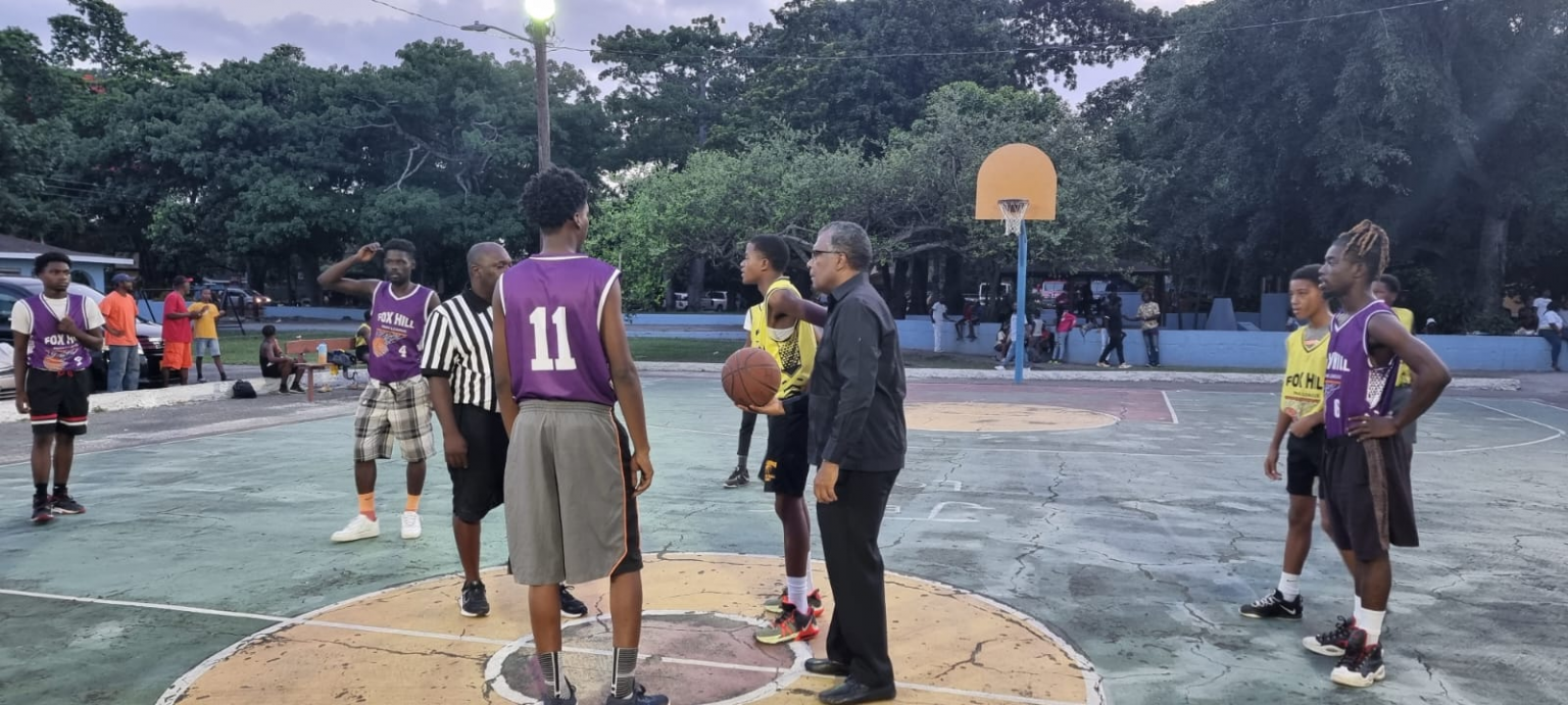 Fred Mitchell Addresses The Fox Hill Basketball Tournament Bahamas